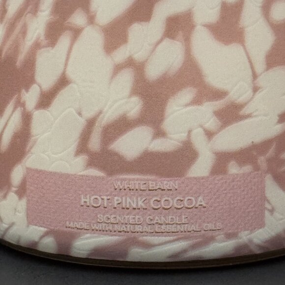 BBW Hot Pink Cocoa White Barn Bath & Body Works 3 Wick Candle - Picture 3 of 10